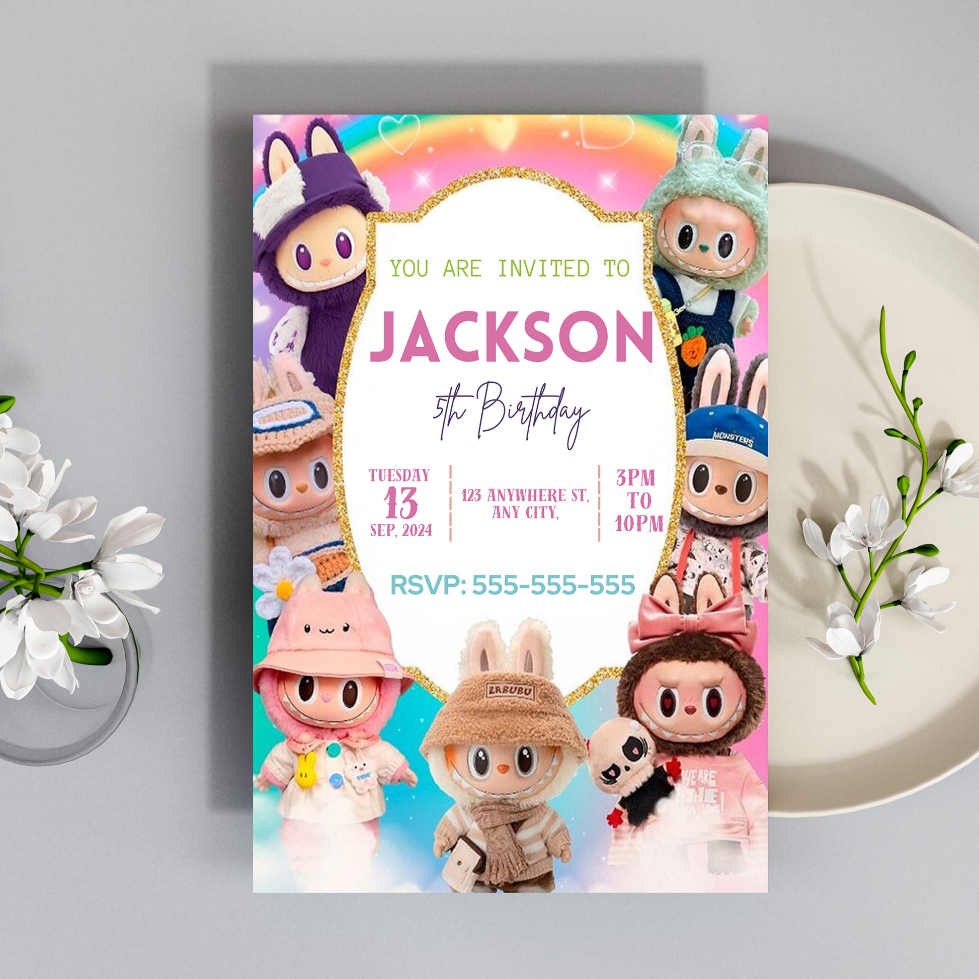 Labubu Birthday Invite for Toddlers - CreativeRino