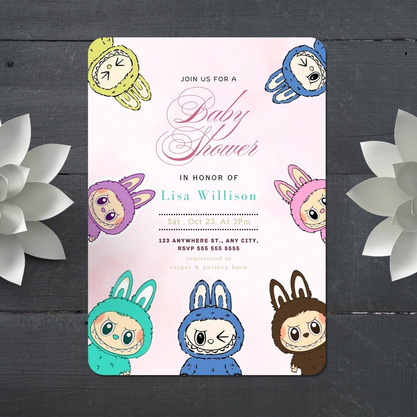Labubu Baby Shower Invitation - CreativeRino