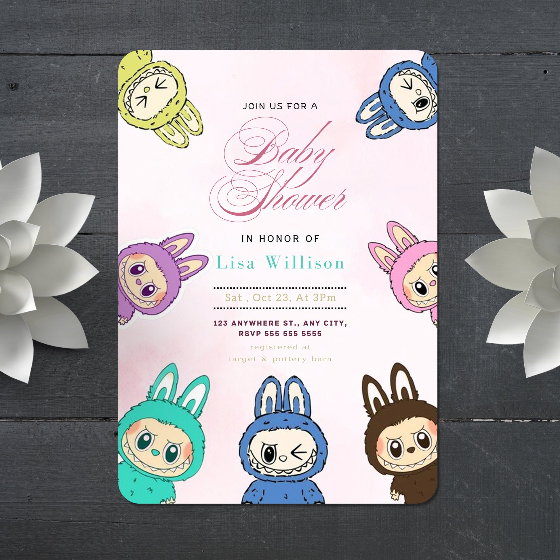 Labubu Baby Shower Invitation - CreativeRino