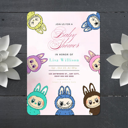Labubu Baby Shower Invitation - CreativeRino