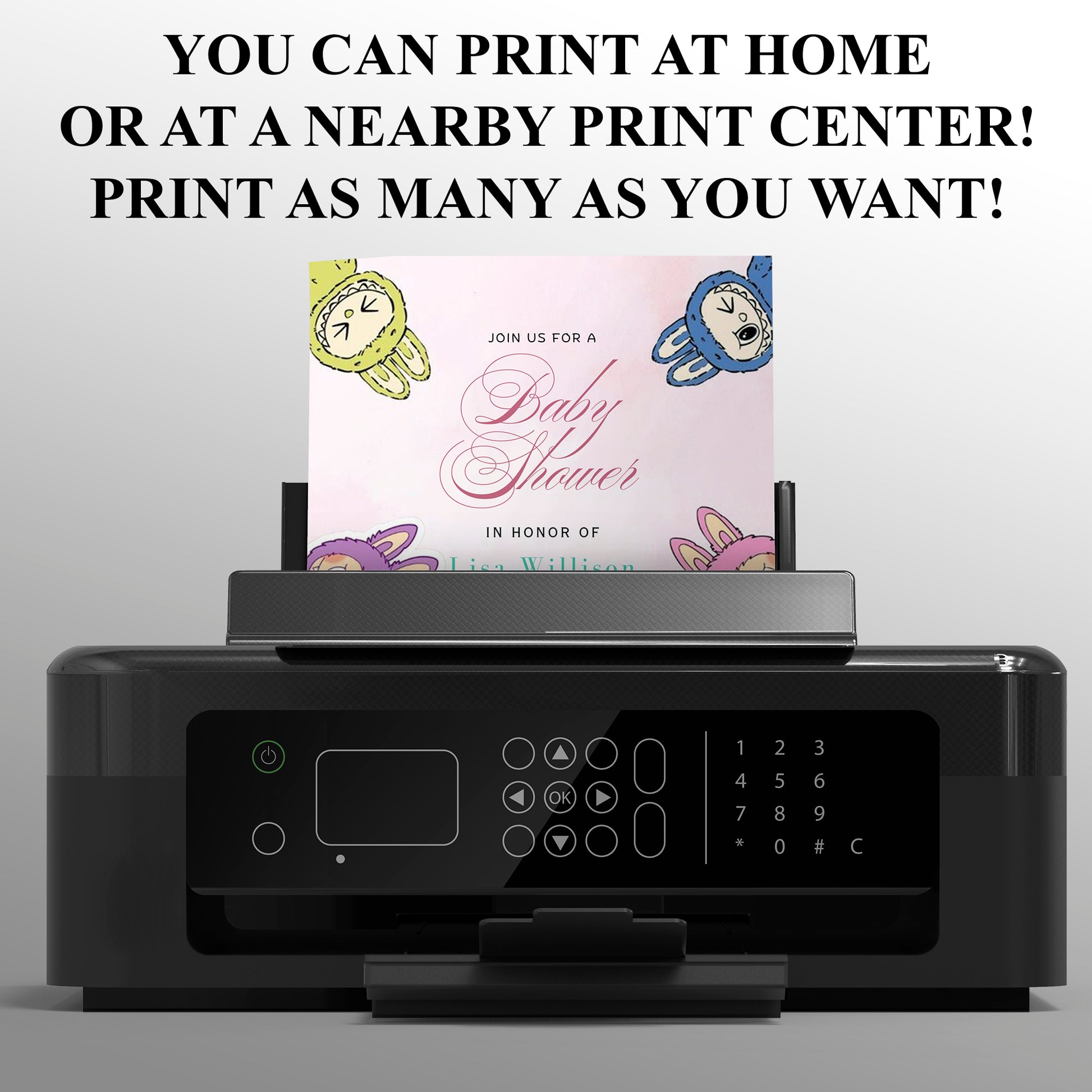 Labubu Baby Shower Invitation - CreativeRino