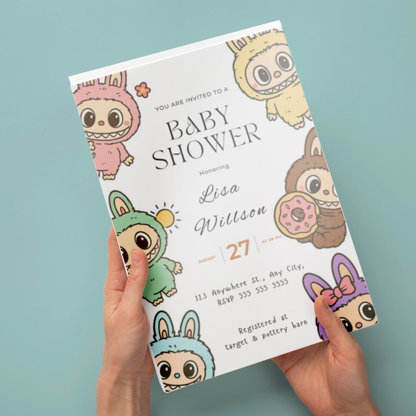 Labubu Baby Shower Invite Template - CreativeRino