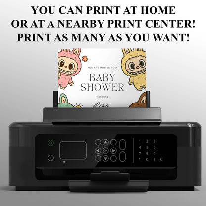 Labubu Baby Shower Invite Template - CreativeRino