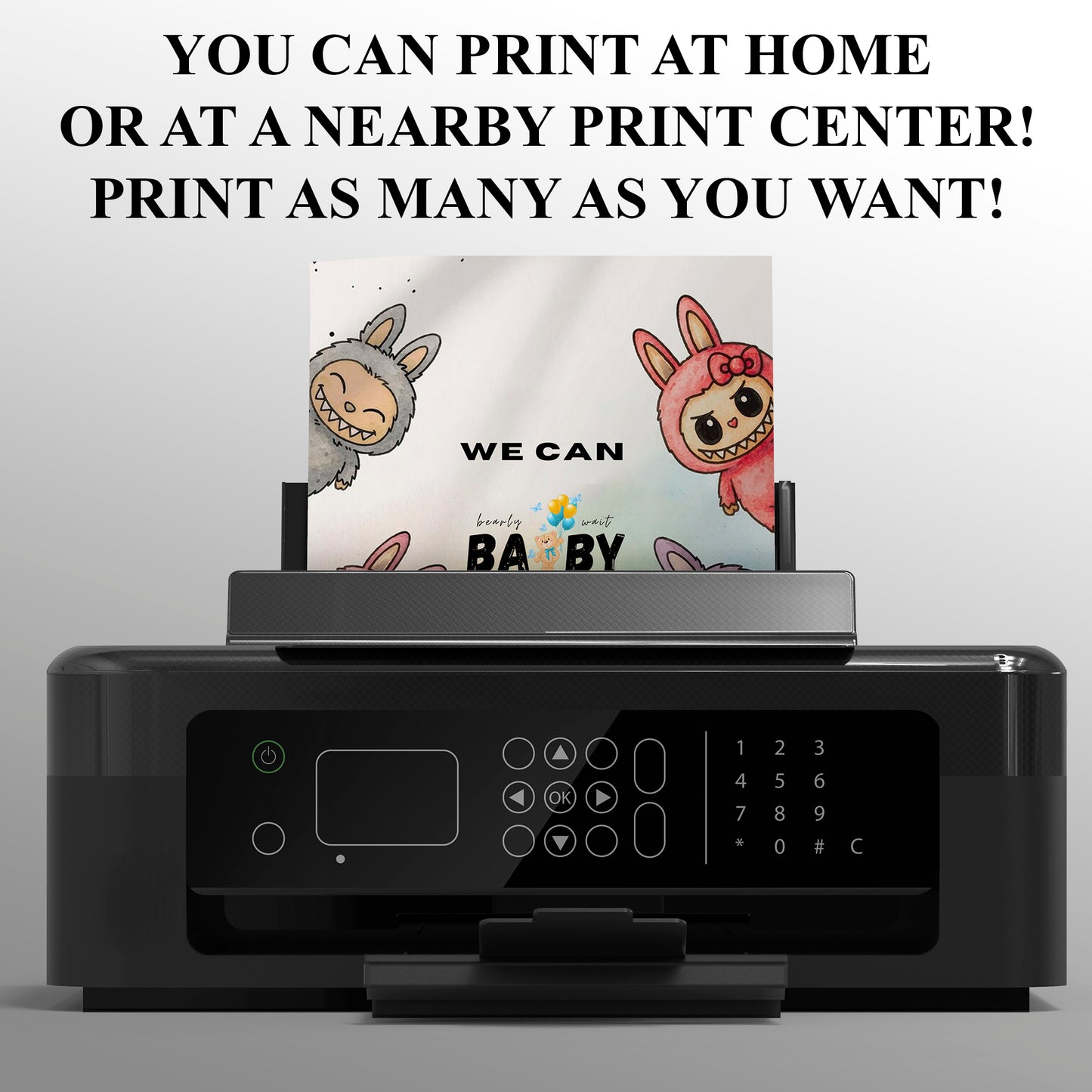 Editable Labubu Baby Shower Card - CreativeRino