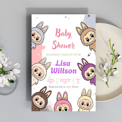 Labubu-Inspired Baby Shower Design - CreativeRino