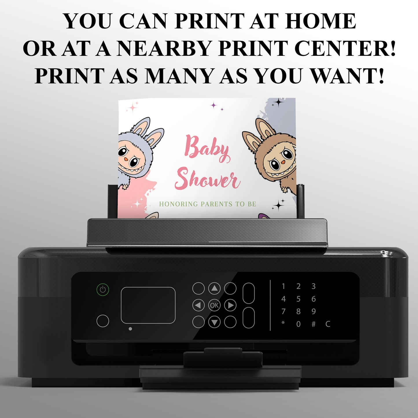 Labubu-Inspired Baby Shower Design - CreativeRino