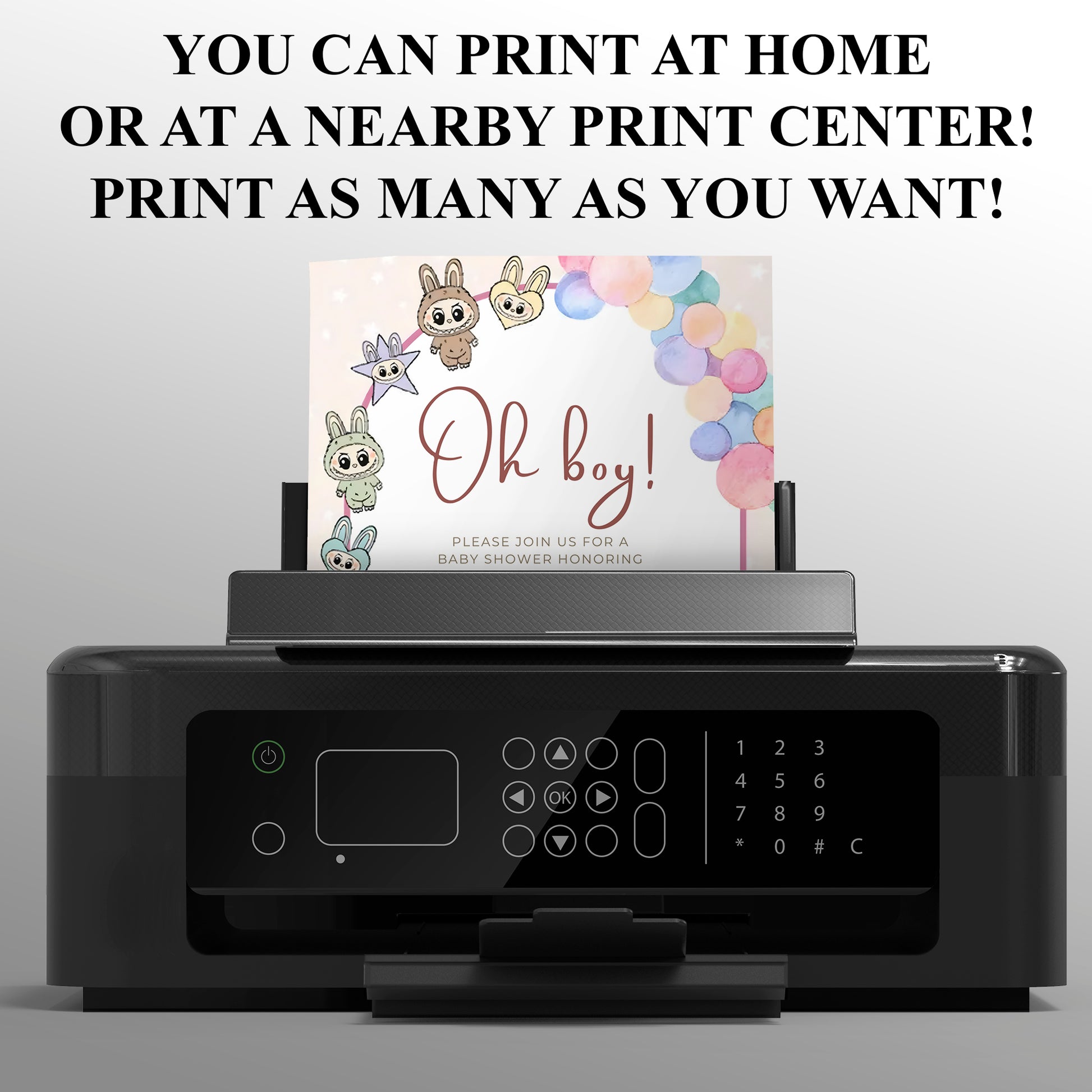 Labubu Theme Baby Shower Template - CreativeRino