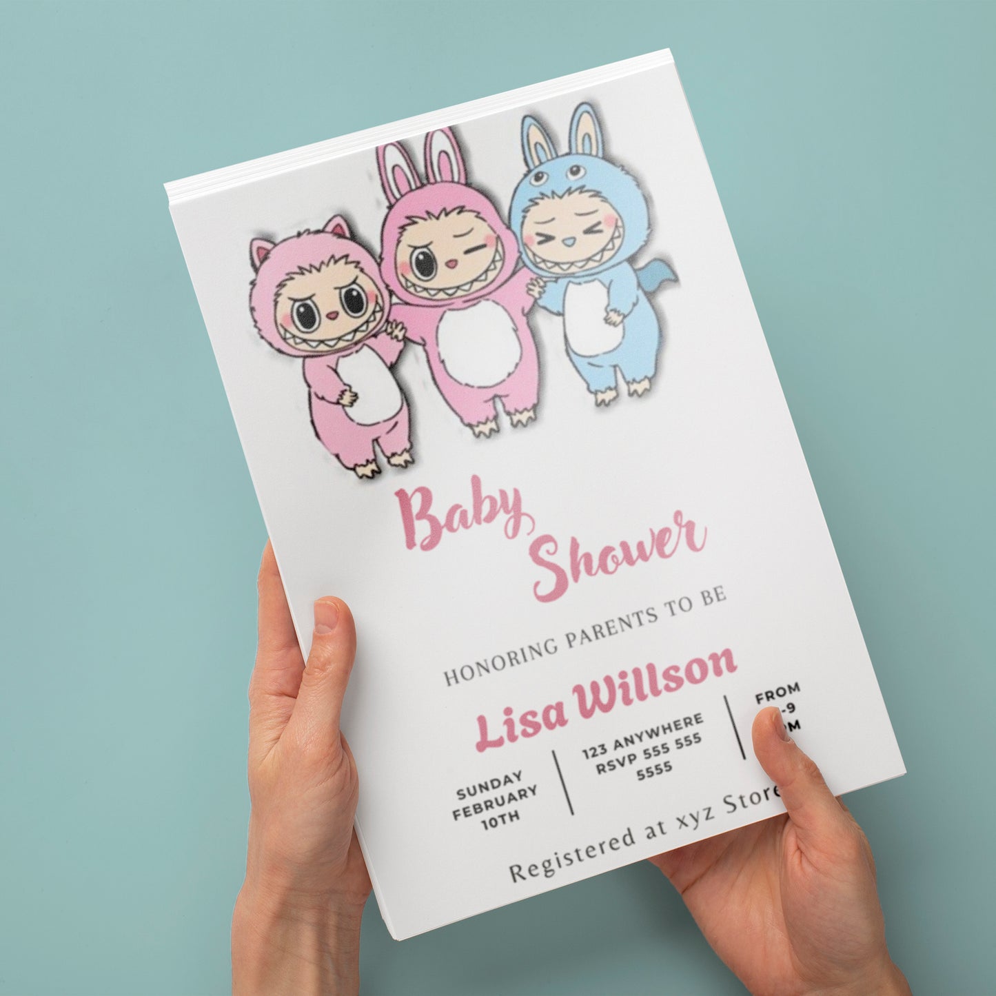 Digital Labubu Baby Shower Invite - CreativeRino
