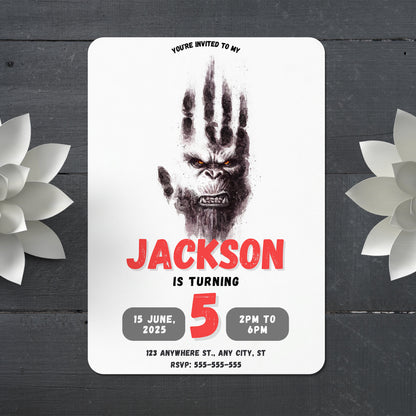 King Kong Birthday Invitation Template - CreativeRino