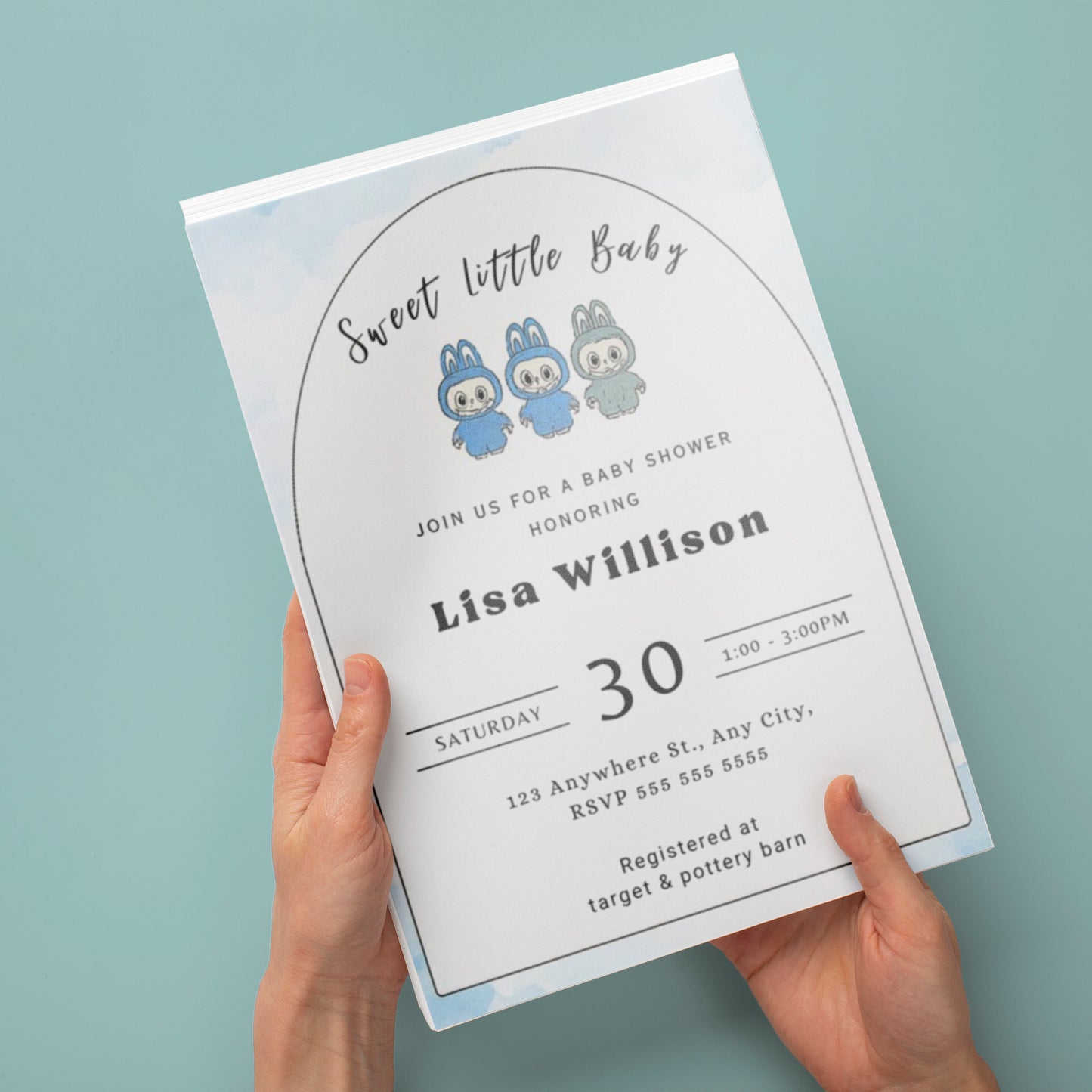 Labubu Baby Shower Card Template - CreativeRino