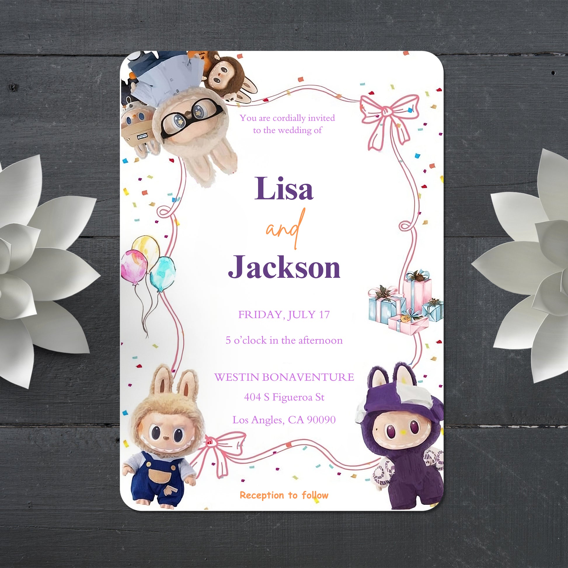 Labubu Wedding Invitation Template - CreativeRino