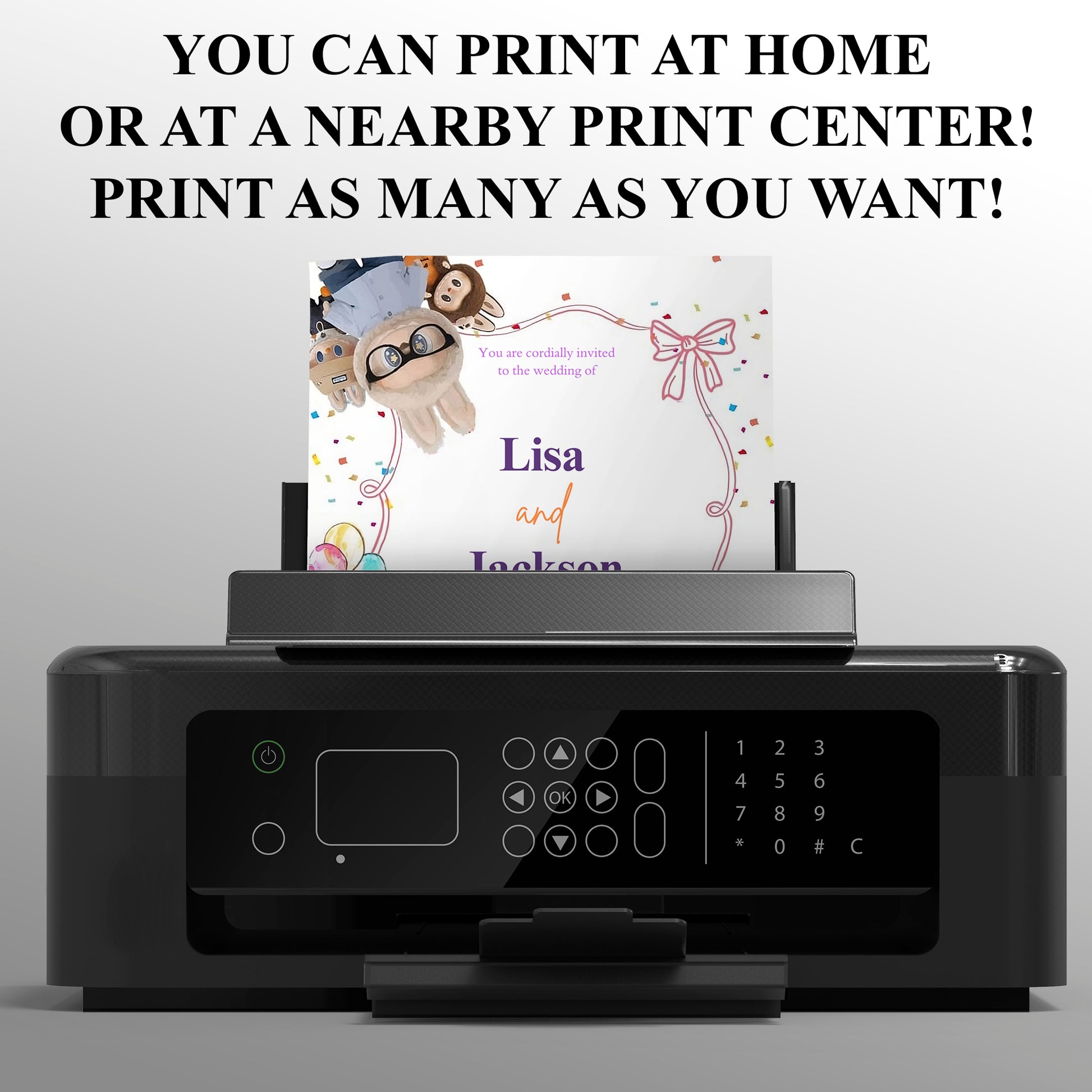 Labubu Wedding Invitation Template - CreativeRino