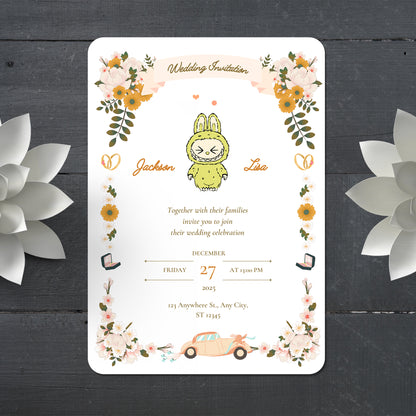 Elegant Labubu Wedding Invite - CreativeRino