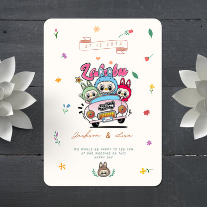 Labubu Inspired Wedding Invitation - CreativeRino