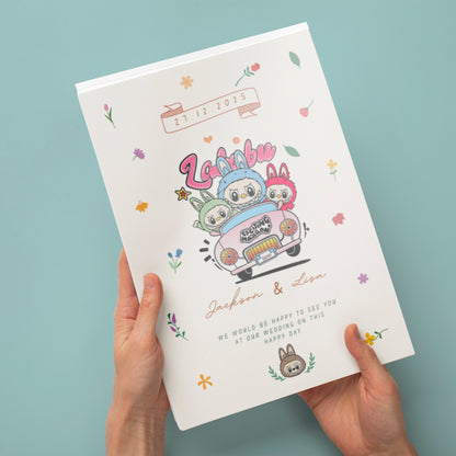 Labubu Inspired Wedding Invitation - CreativeRino