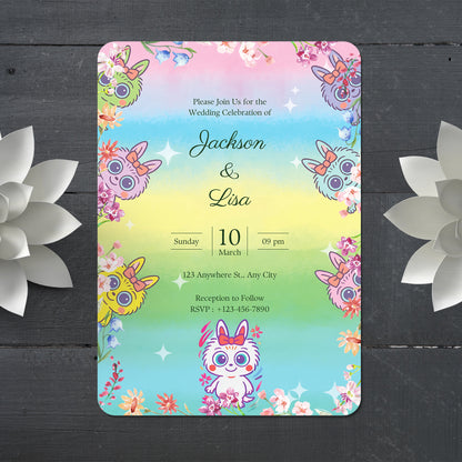 Labubu Wedding Invitation Card - CreativeRino