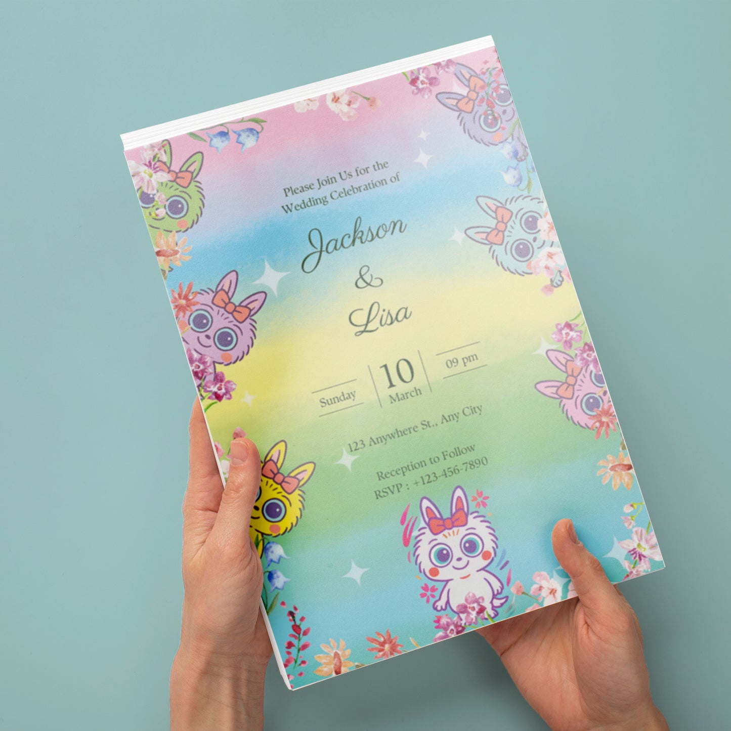 Labubu Wedding Invitation Card - CreativeRino