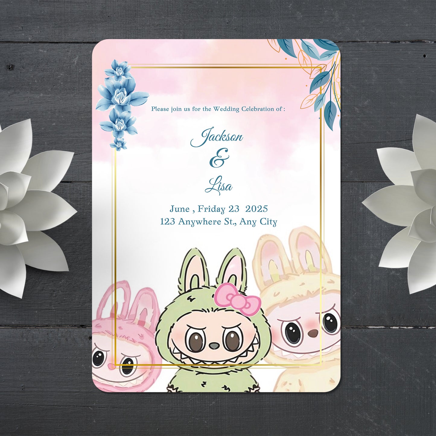 Labubu Printable Wedding Invite - CreativeRino