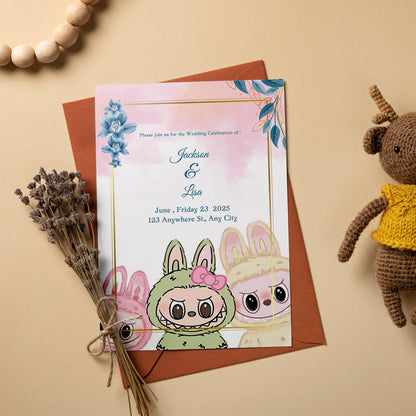 Labubu Printable Wedding Invite - CreativeRino