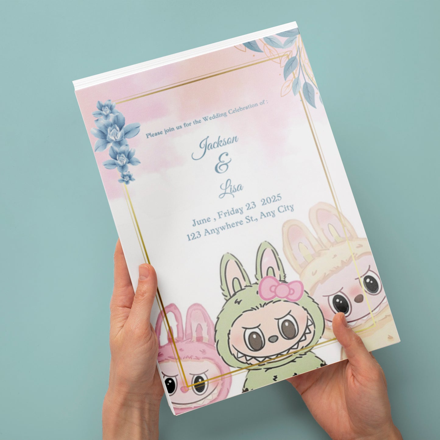 Labubu Printable Wedding Invite - CreativeRino