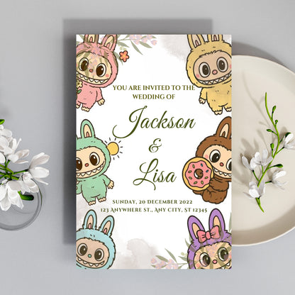 Digital Labubu Wedding Template - CreativeRino