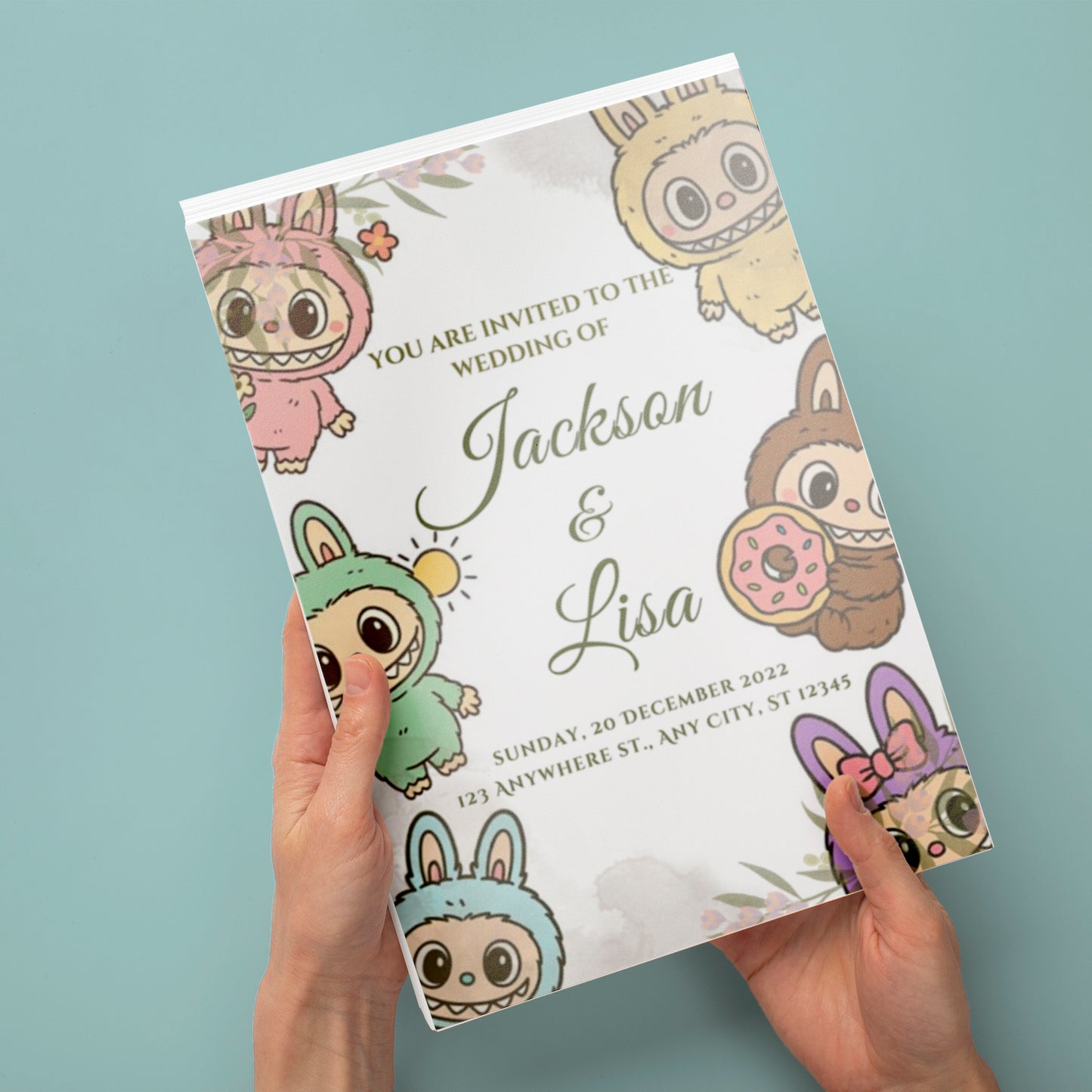 Digital Labubu Wedding Template - CreativeRino