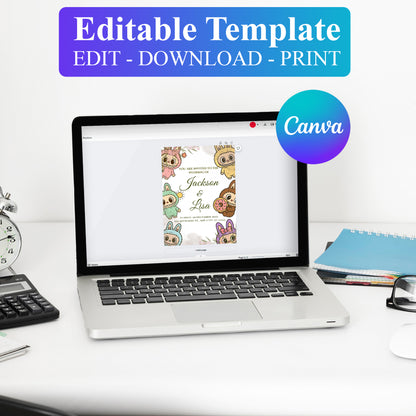 Digital Labubu Wedding Template - CreativeRino