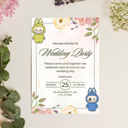 Labubu Wedding e-Invitation Design - CreativeRino