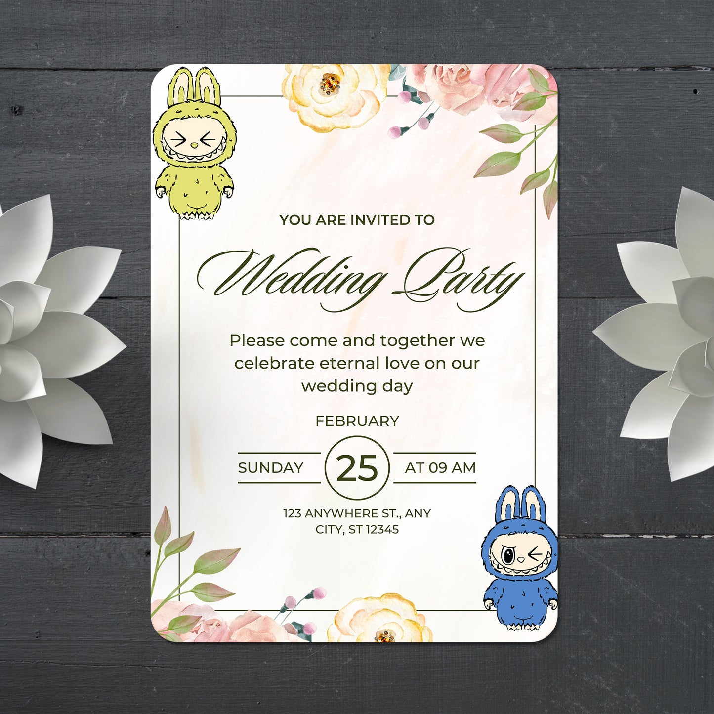 Labubu Wedding e-Invitation Design - CreativeRino