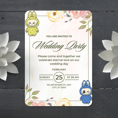 Labubu Wedding e-Invitation Design - CreativeRino