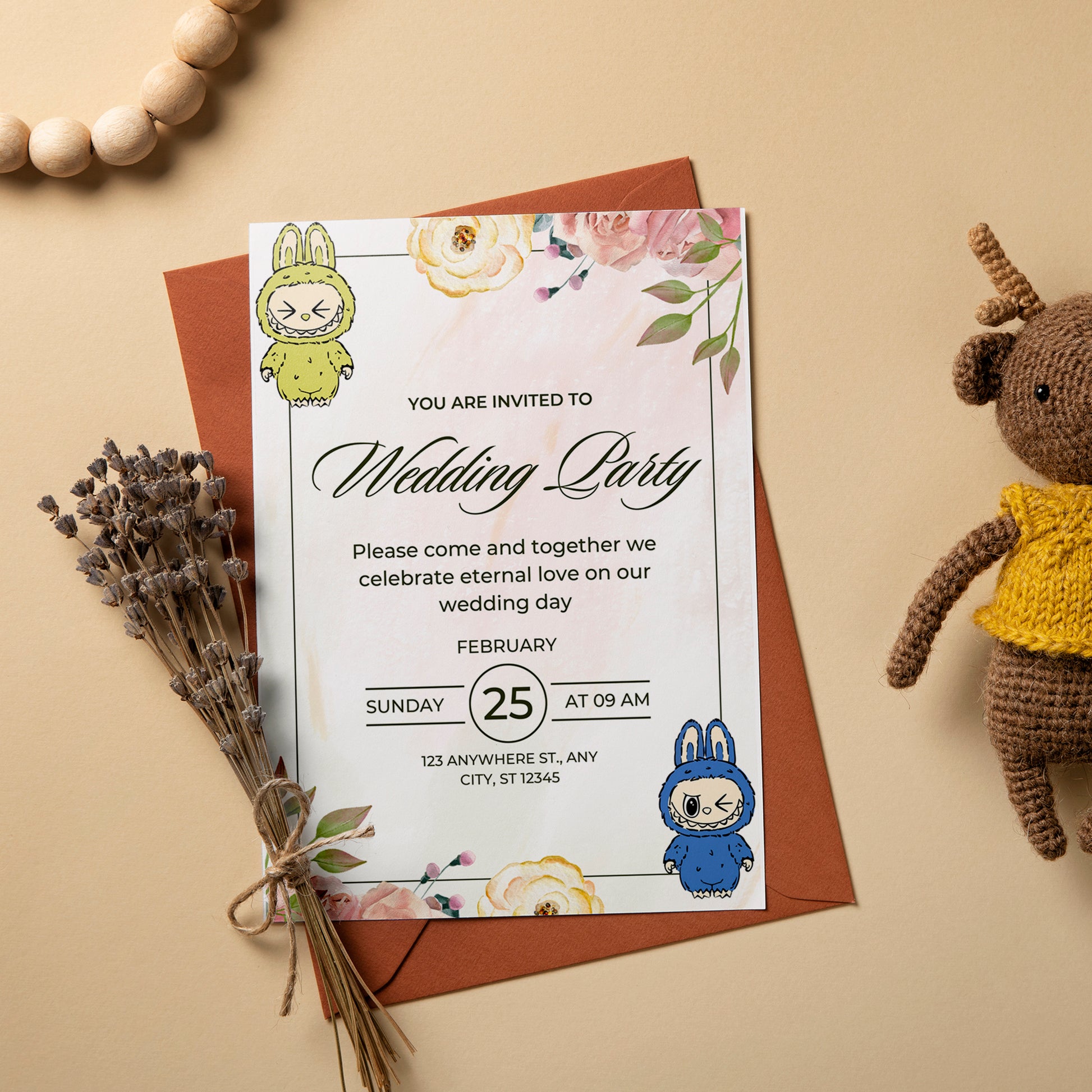 Labubu Wedding e-Invitation Design - CreativeRino