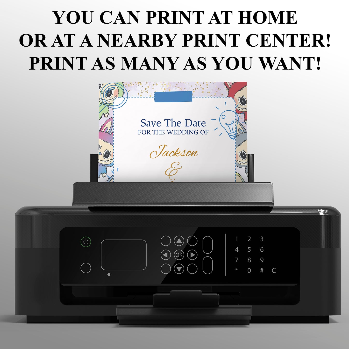 Minimal Labubu Wedding Card Design - CreativeRino