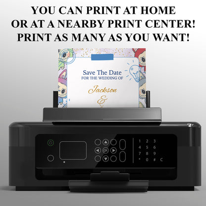 Minimal Labubu Wedding Card Design - CreativeRino