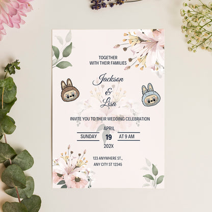 Labubu Custom Wedding Invitation - CreativeRino