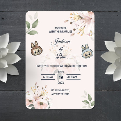 Labubu Custom Wedding Invitation - CreativeRino