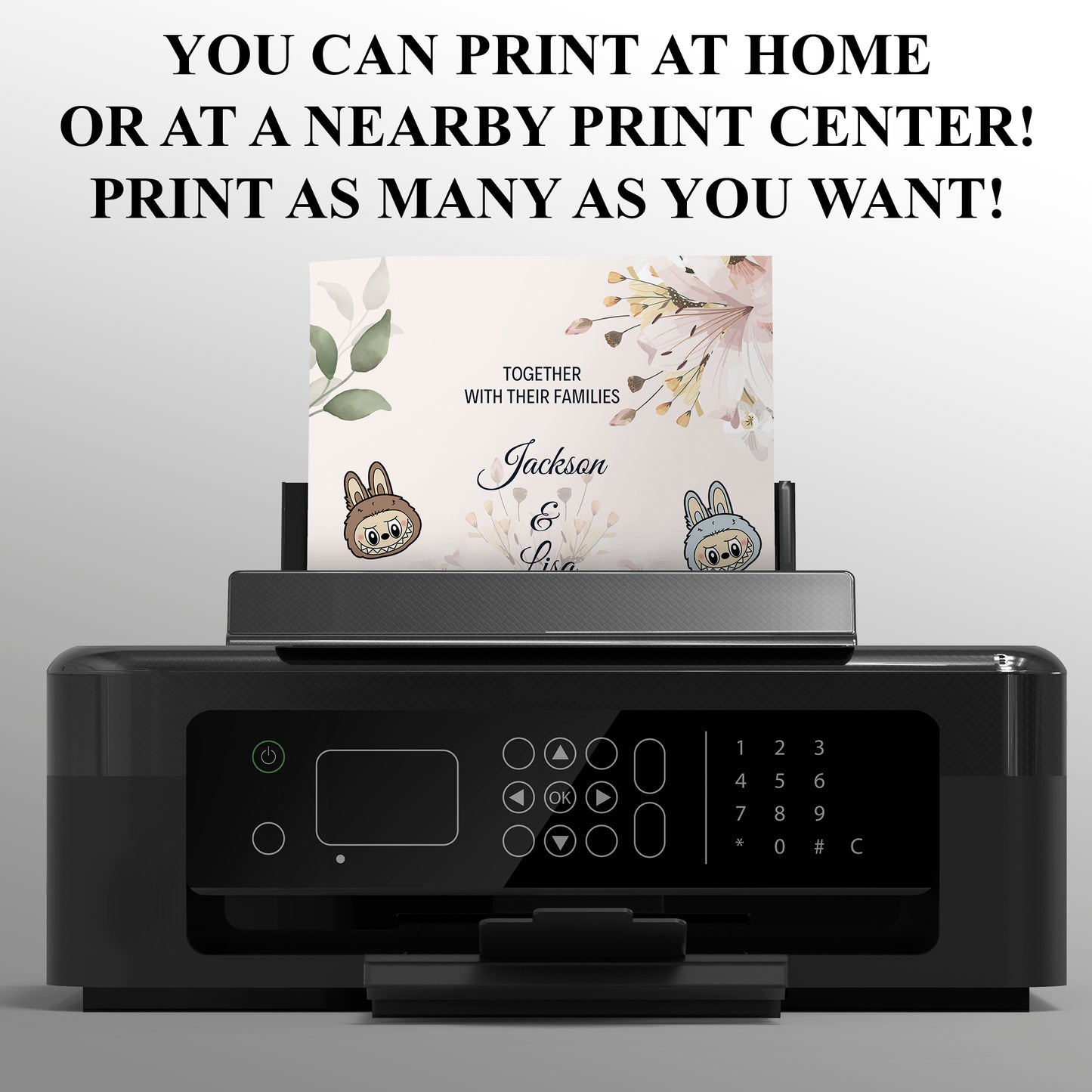 Labubu Custom Wedding Invitation - CreativeRino