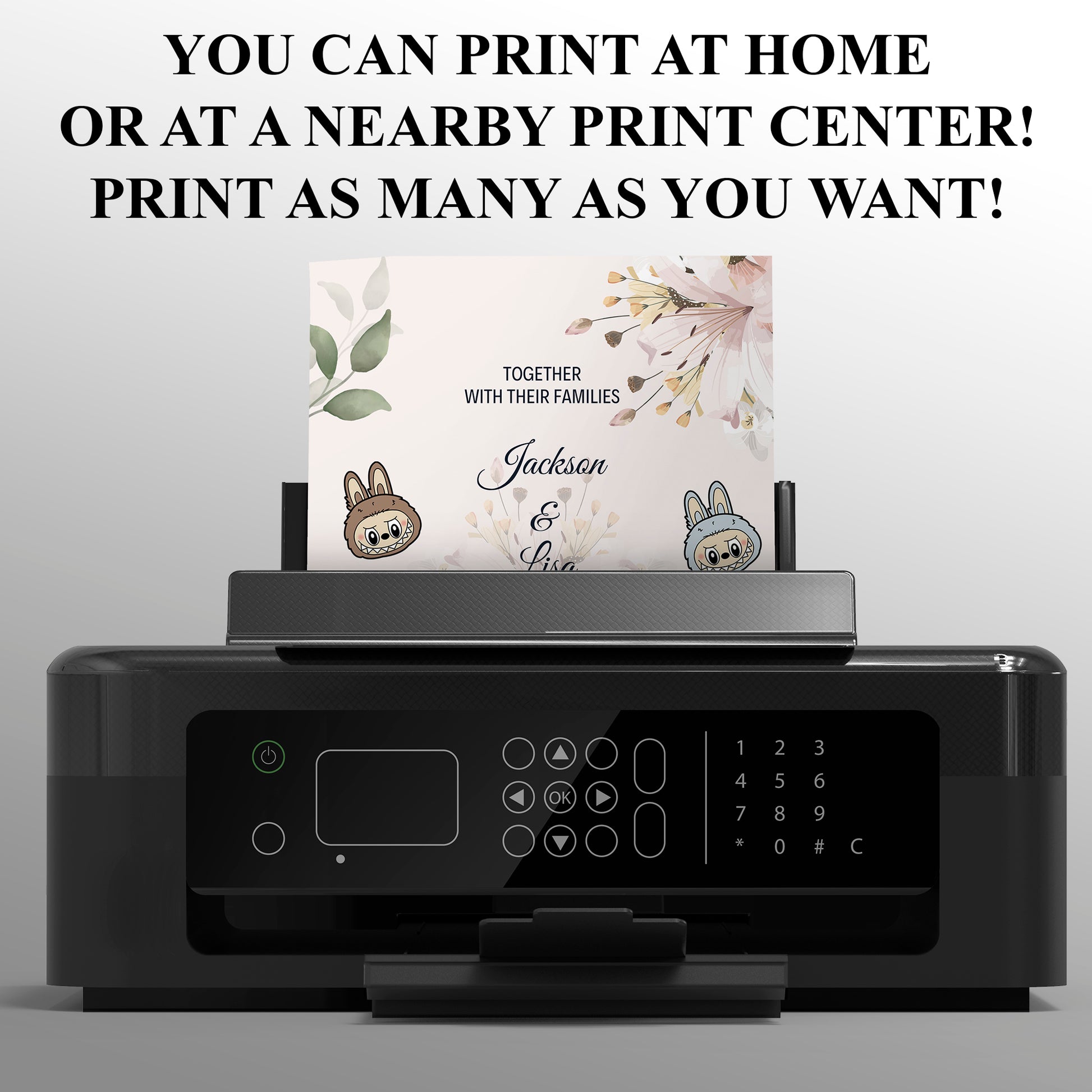 Labubu Custom Wedding Invitation - CreativeRino