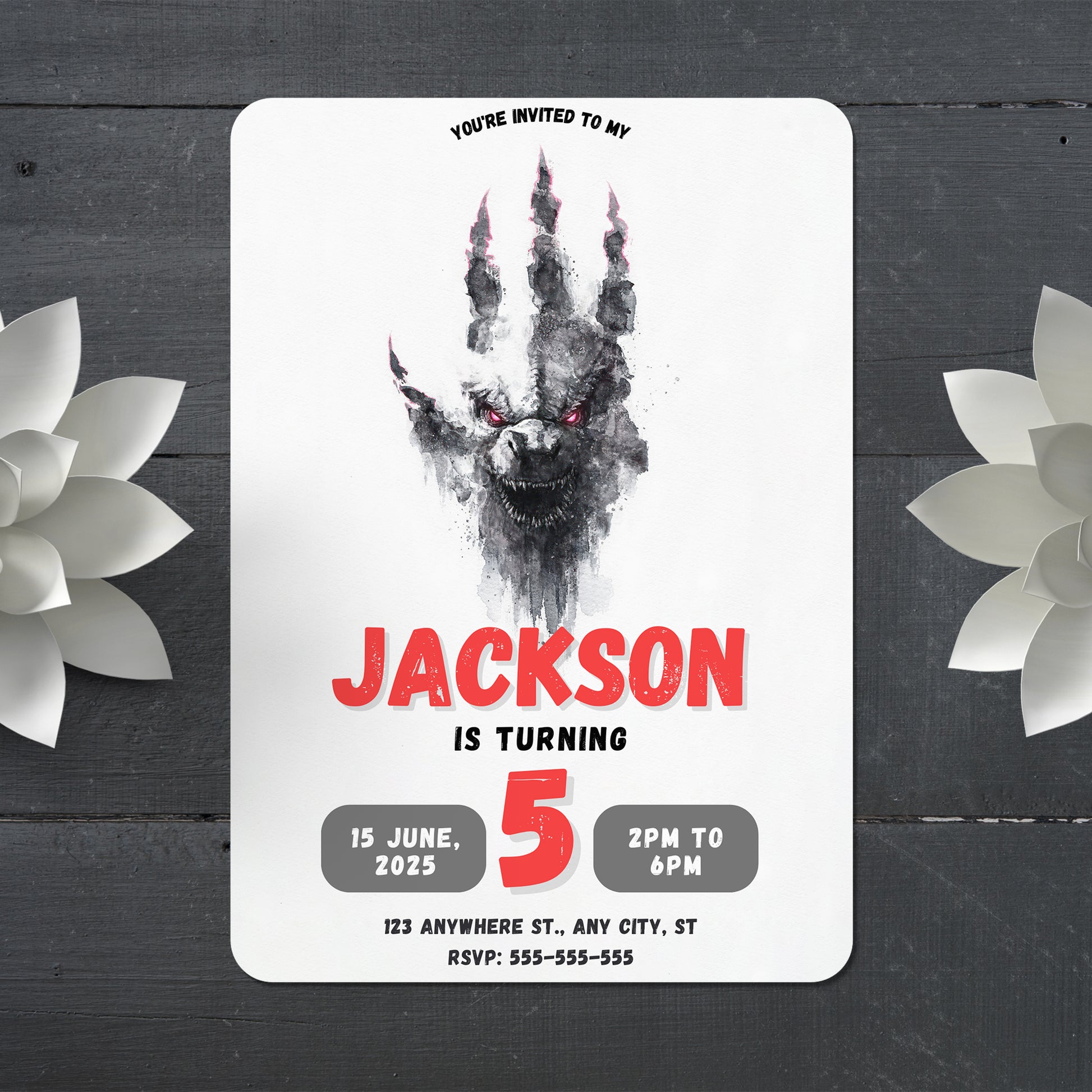 Godzilla Birthday Invitation Template - CreativeRino