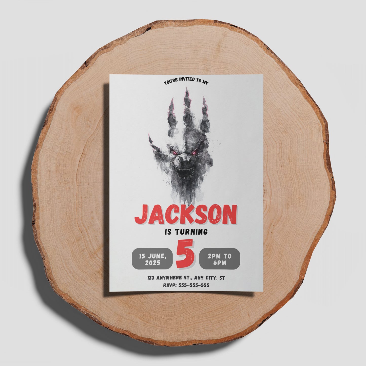 Godzilla Birthday Invitation Template - CreativeRino