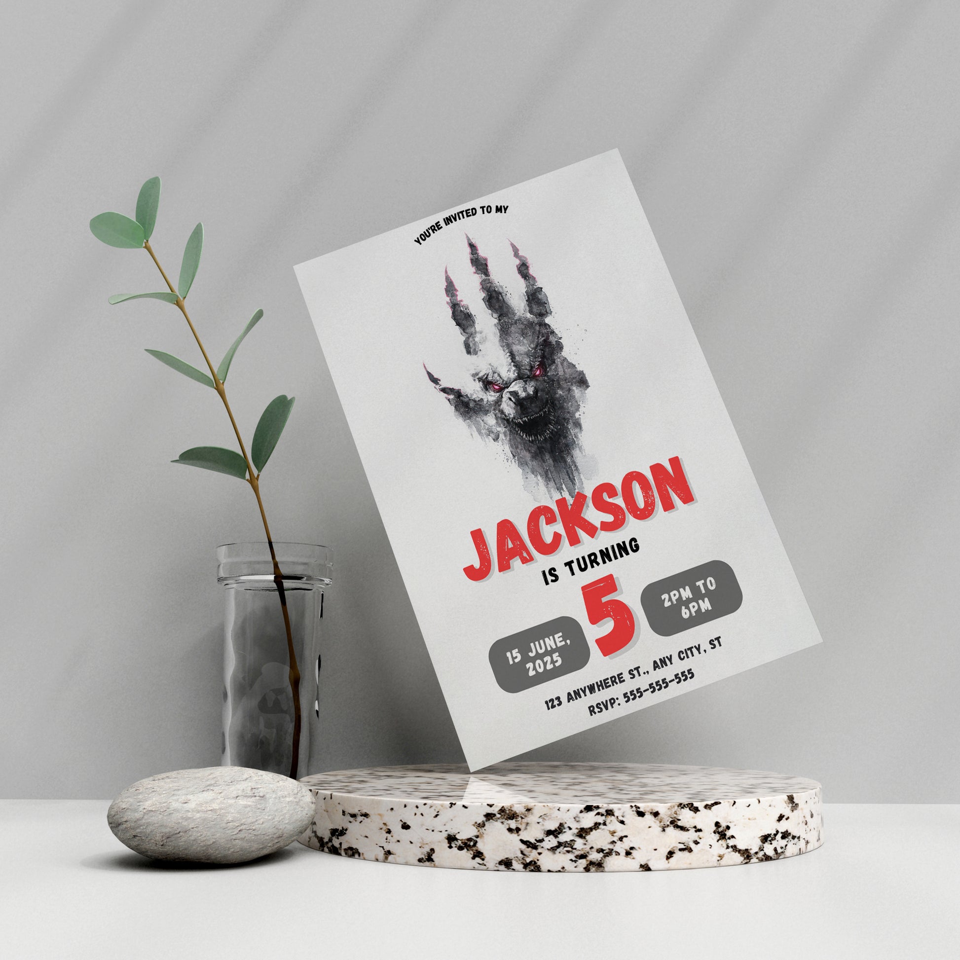 Godzilla Birthday Invitation Template - CreativeRino