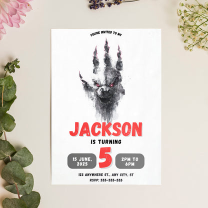 Godzilla Birthday Invitation Template - CreativeRino