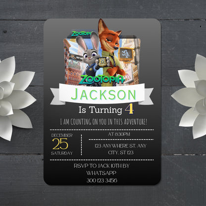 Zootopia Birthday Invitations Kids Love - CreativeRino