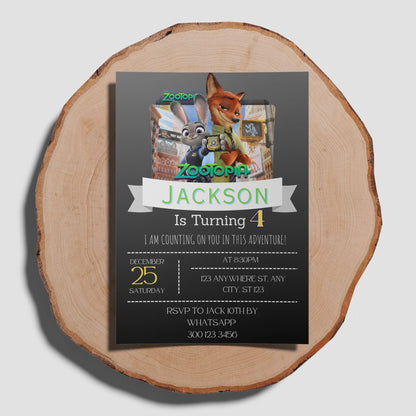 Zootopia Birthday Invitations Kids Love - CreativeRino