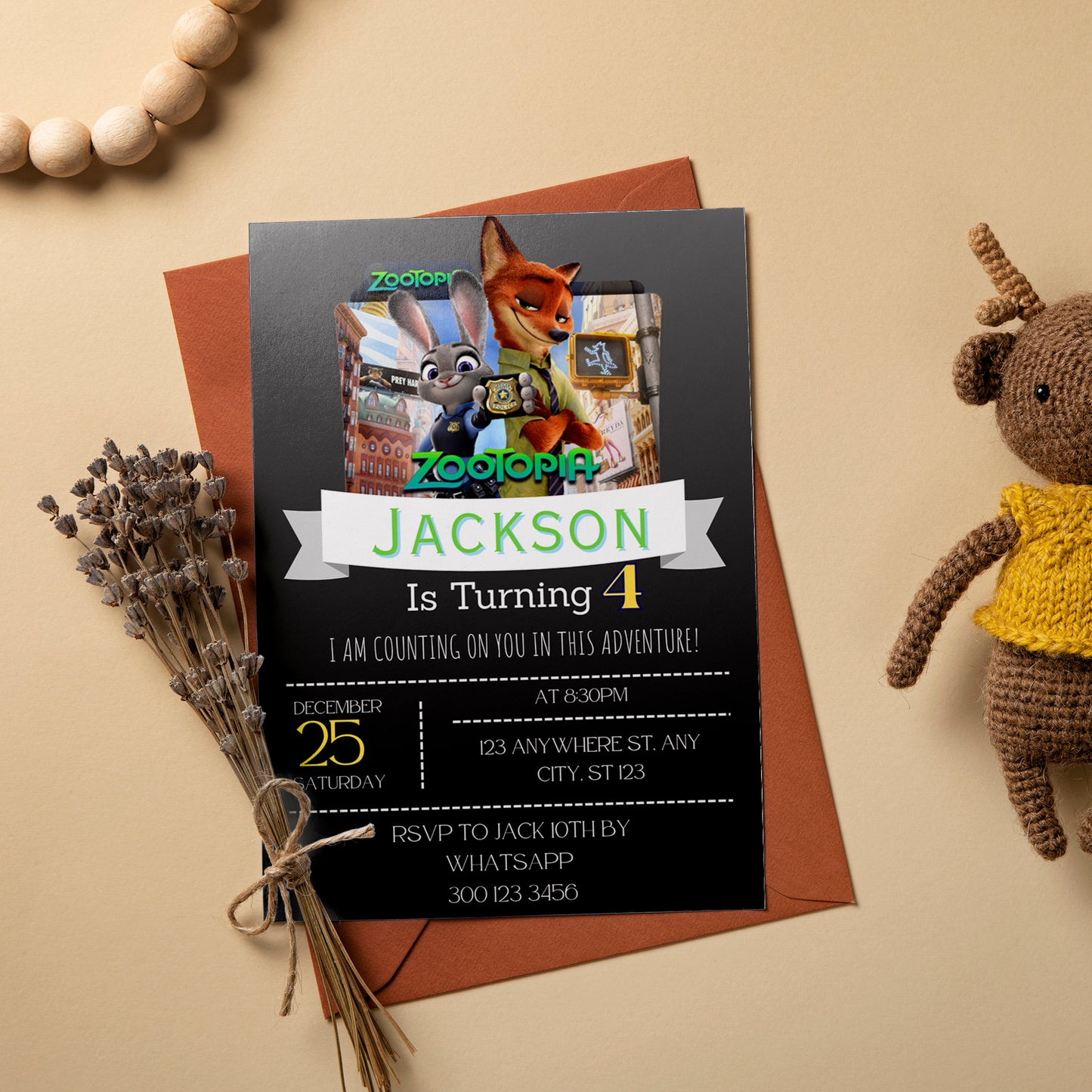 Zootopia Birthday Invitations Kids Love - CreativeRino