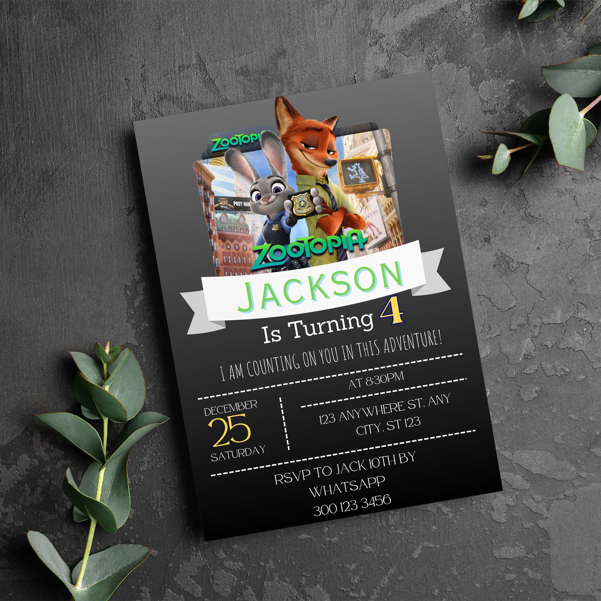 Zootopia Birthday Invitations Kids Love - CreativeRino