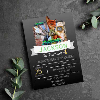 Zootopia Birthday Invitations Kids Love - CreativeRino
