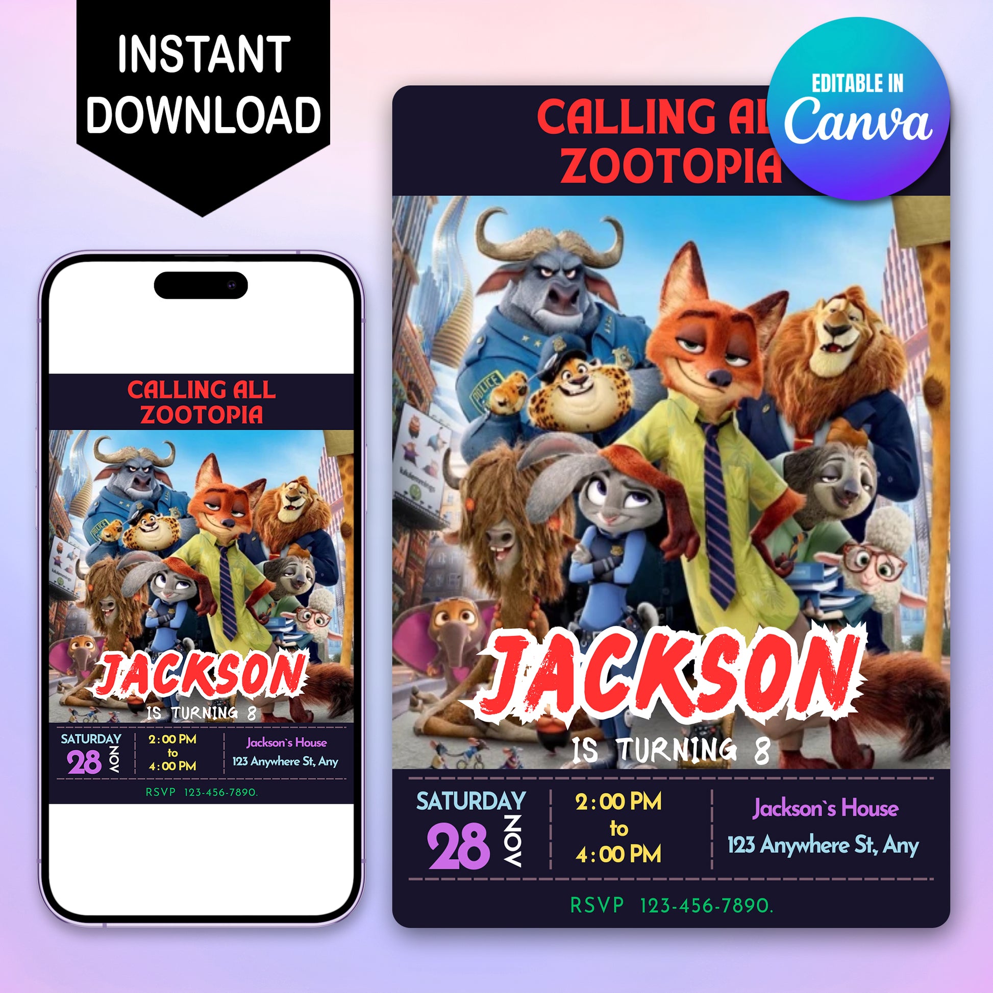 Zootopia Invitations for Wild Parties - CreativeRino