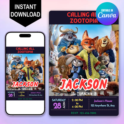 Zootopia Invitations for Wild Parties - CreativeRino