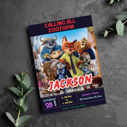 Zootopia Invitations for Wild Parties - CreativeRino