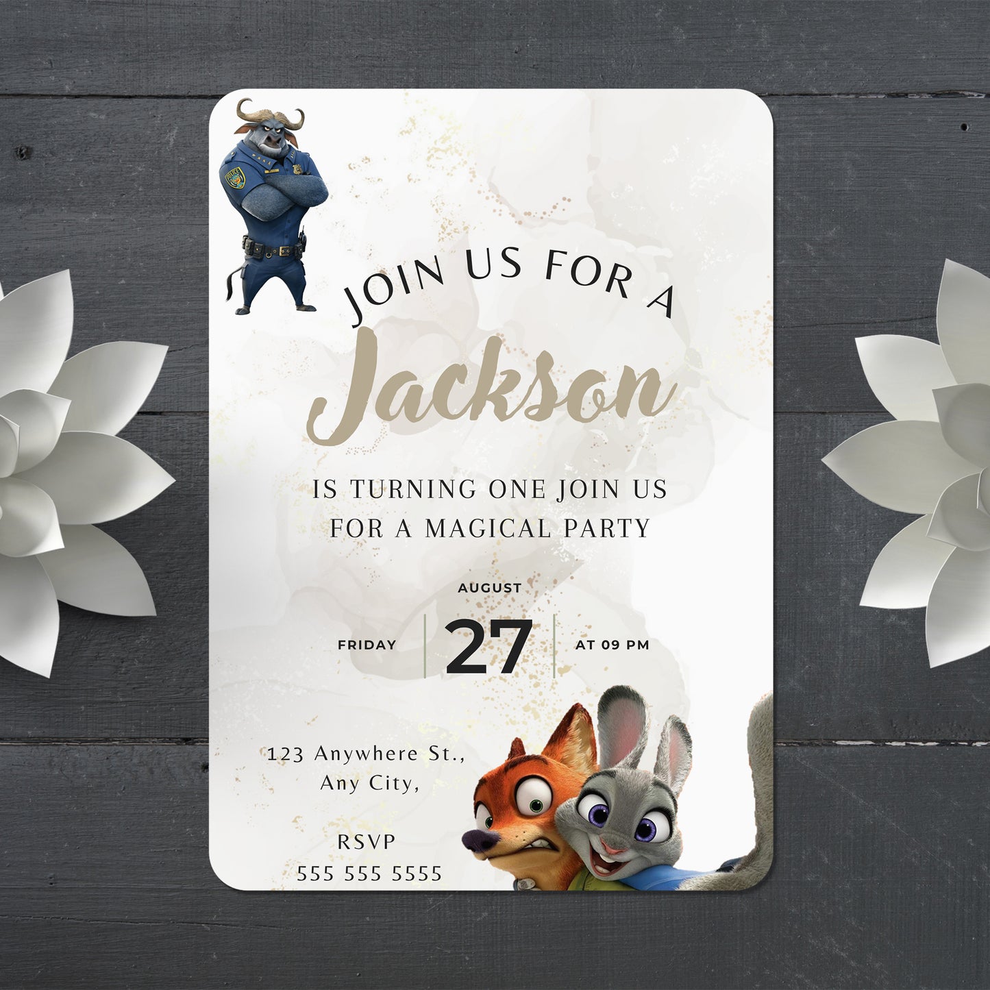Zootopia Birthday Party Invitations Here - CreativeRino